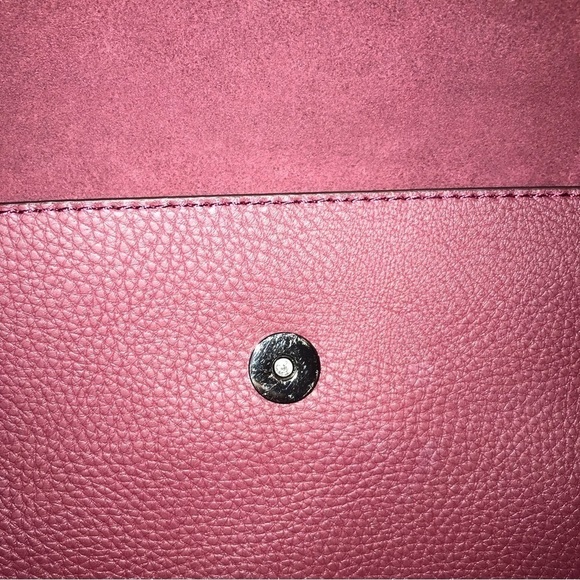 Street Level Leather Trim Cross Body Envelope Style Burgundy Tassels - Picture 4 of 9